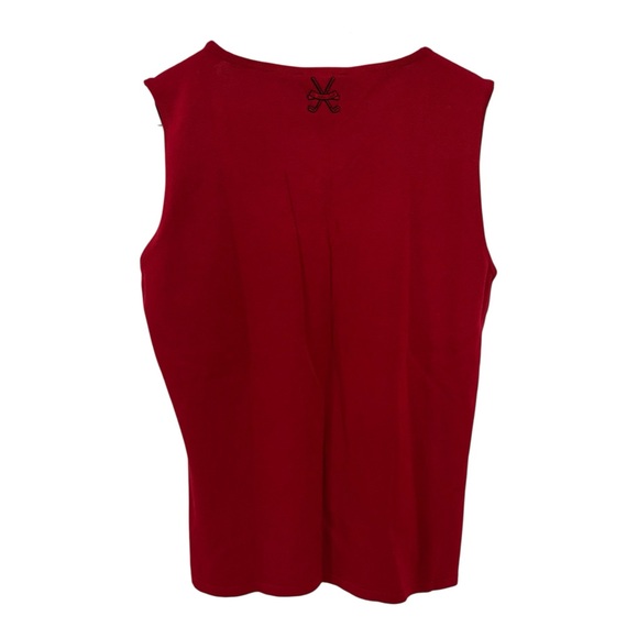 NWT St. John Sport Sleeveless Deep Cherry Scoop Neck Golf Tank Sz L - Picture 2 of 7